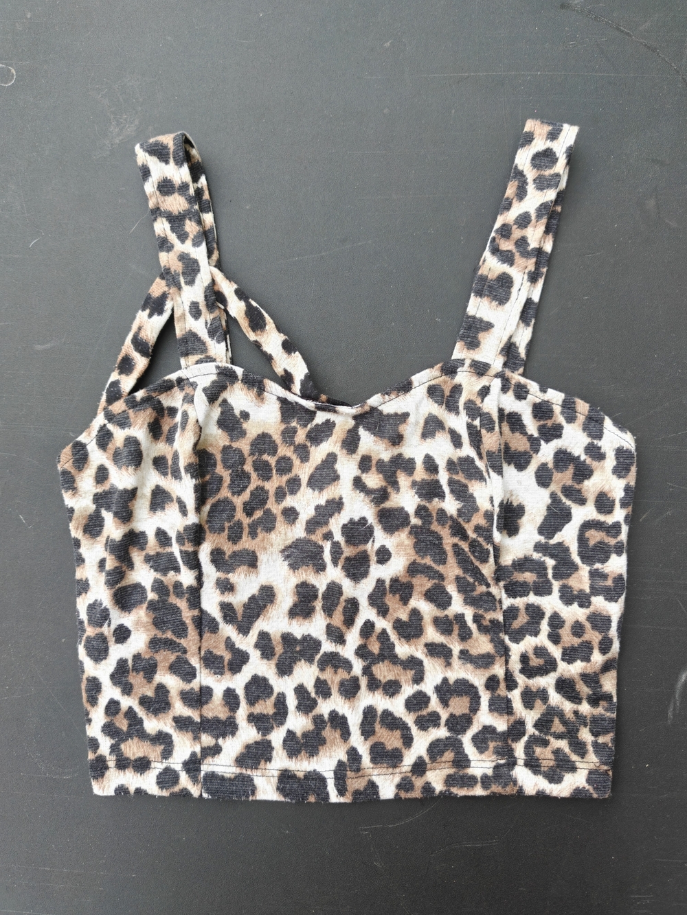 Charlotte Russe Leopard Print Cropped Tank Top - Brown/Black